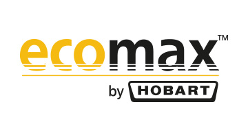 Logotipo ecomax by Hobart – marca especializada en lavavajillas y lavavasos profesionales para hostelería, soluciones eficientes para cocinas.
